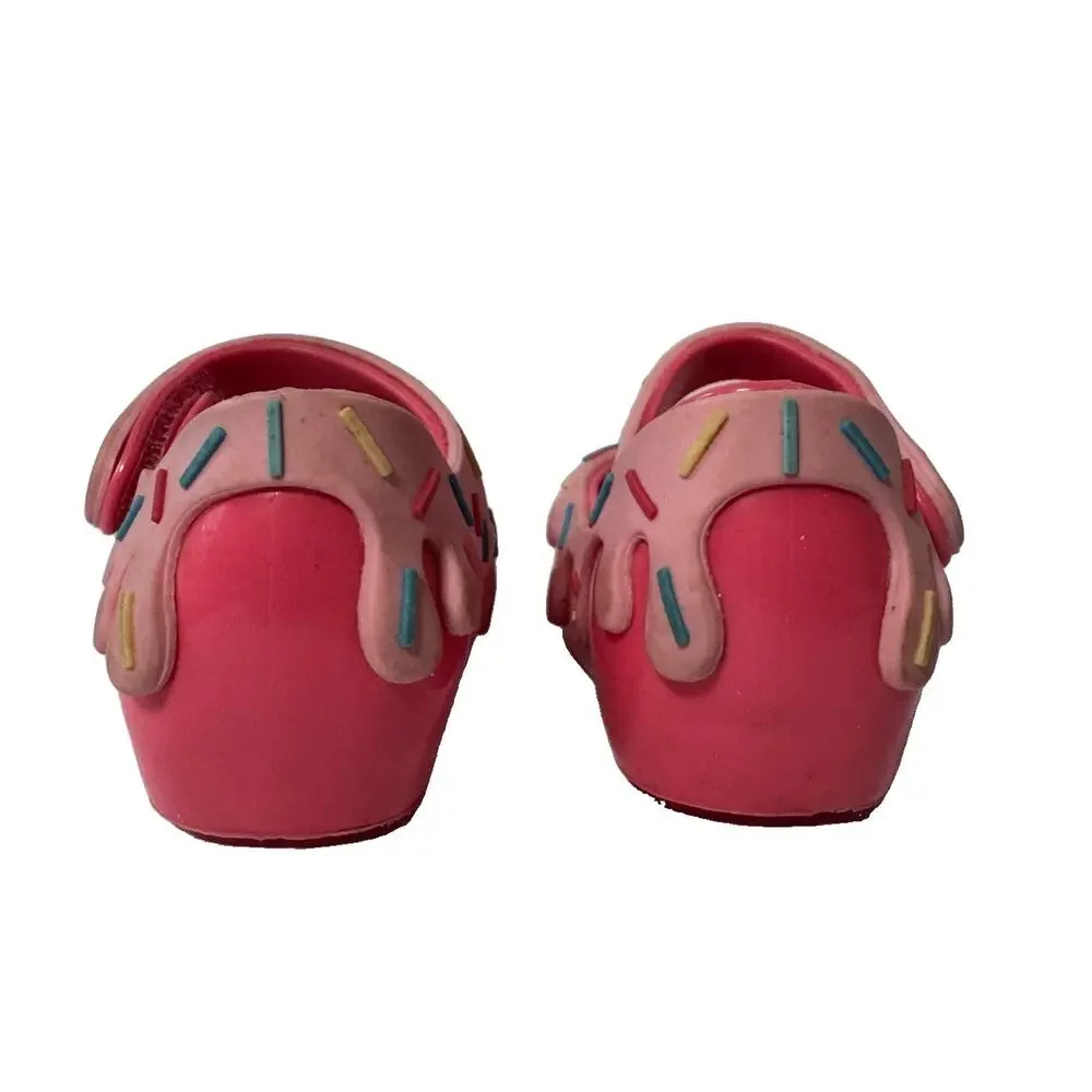 Mini Melissa Toddler Girls Size 5 Pink Donut Sprinkle Jelly Mary Jane Shoes